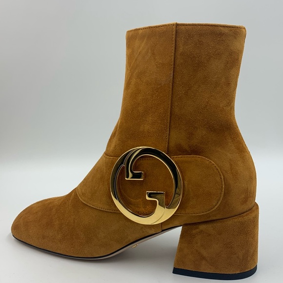 Brand New Gucci Suede Cachemire Boots in Blondie Cognac size 35.5 - Picture 3 of 10